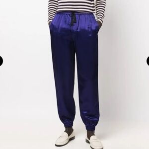Saint Laurent Deep Blue/Purple Satin Joggers